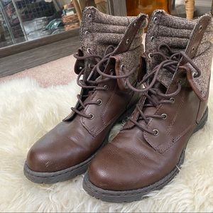 Brown Combat Style Boots
